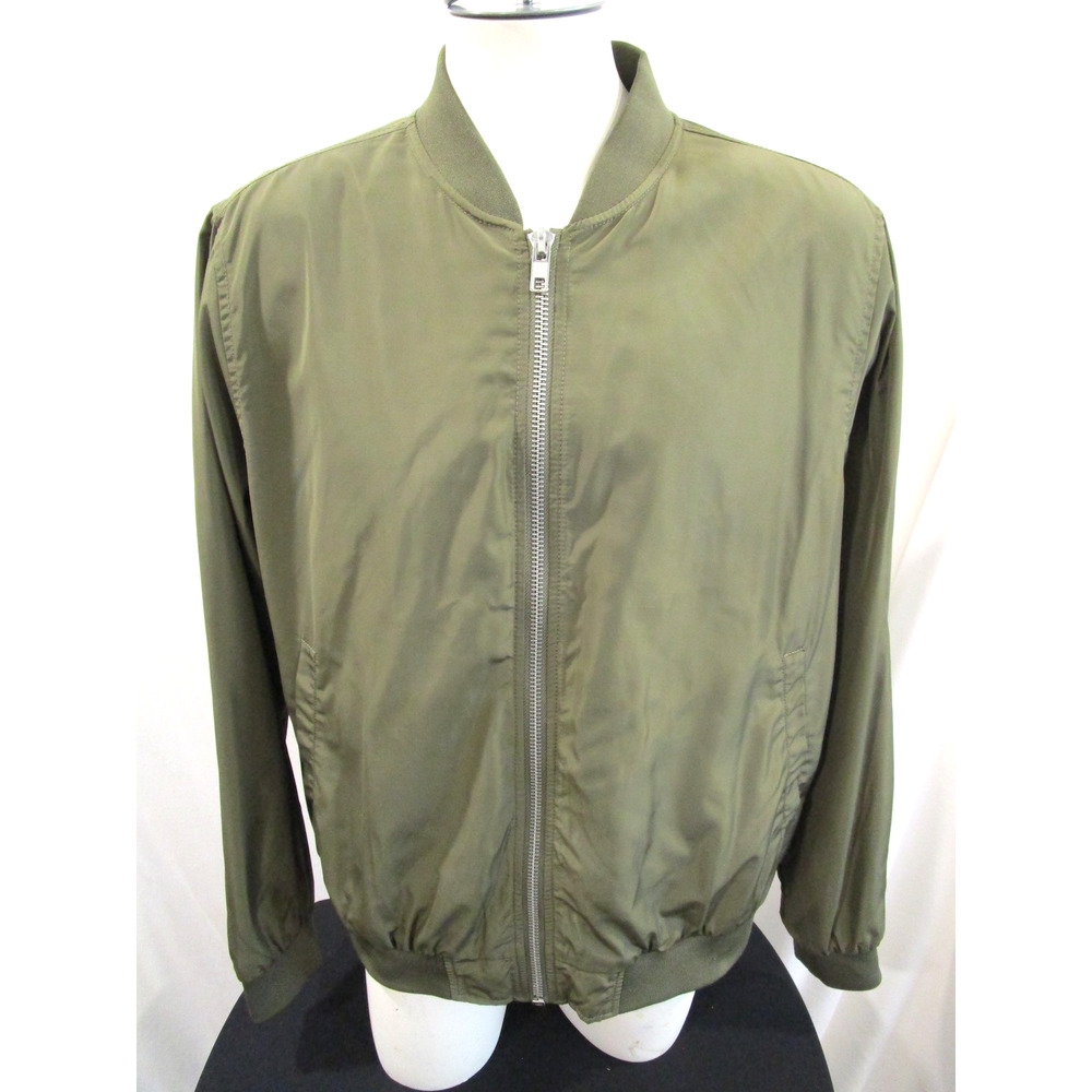 EUC! Topman Olive Green Lightweight Bomber Jacket Men Sz XL